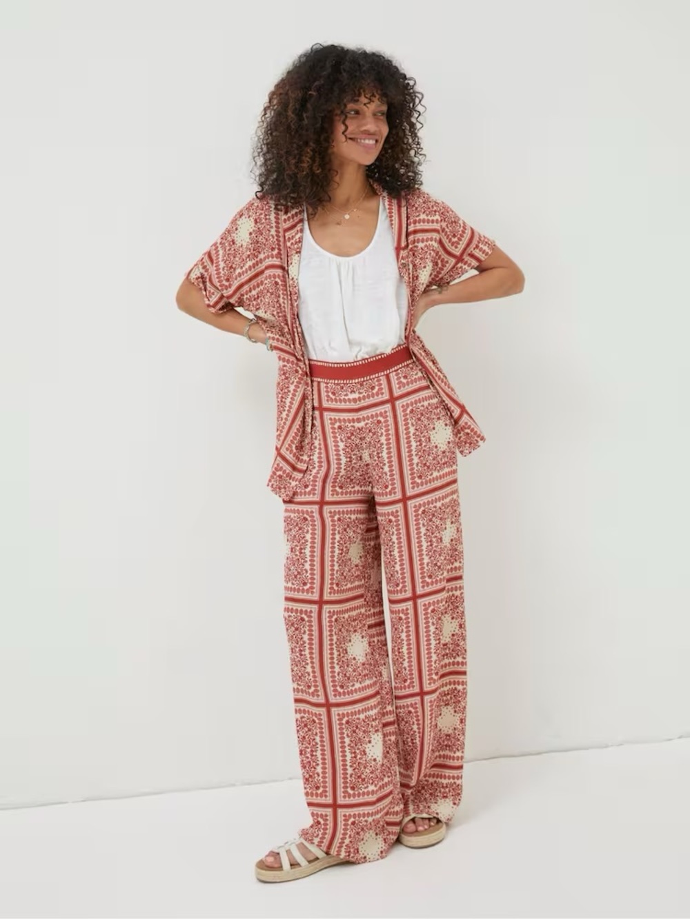 Fatface Scarf Print Palazzo Pants